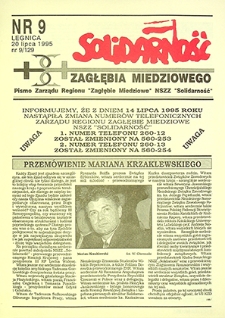 Solidarność Zagłębia Miedziowego nr 9 /129, lipiec `95