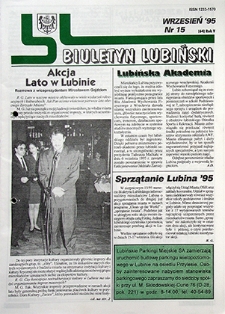 Biuletyn Lubiński nr 15 (64), wrzesień `95