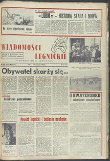 Wiadomości Legnickie nr 32 (176), sierpień `60