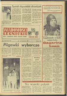 Wiadomości Legnickie nr 16 (212), kwiecień `61