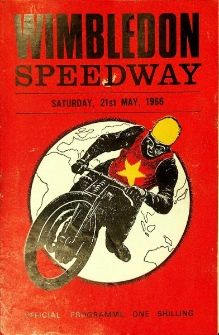 1966 maj 21, Wimbledon, Londyn : Brytyjska Runda Kwalifikacyjna Indywidualnych Mistrzostw Świata na żużlu