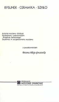 Rysunek ceramika szkło : Bożena Alicja Gruszecka