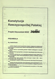 Konstytucja Rzeczypospolitej Polskiej. Dodatek do Co Tydzień Solidarność nr 12 (63) : wydanie specjalne, czerwiec `94