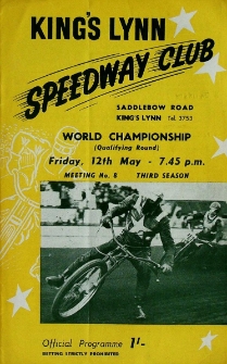 1967 maj 12, King's Lynn : Brytyjska Runda Kwalifikacyjna Indywidualnych Mistrzostw Świata na żużlu