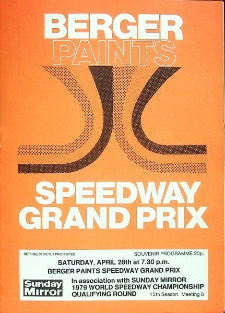 1979 kwiecień 28, Halifax : Brytyjska Runda Kwalifikacyjna Indywidualnych Mistrzostw Świata na żużlu, Berger Grand Prix