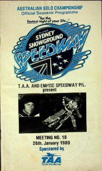 1980 styczeń 26, Sydney : Finał Australijski Indywidualnych Mistrzostw Świata na żużlu, Mistrzostwa Australii