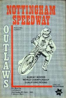 1980 kwiecień 9, Nottingham, Long Eaton : Brytyjska Runda Kwalifikacyjna Indywidualnych Mistrzostw Świata na żużlu