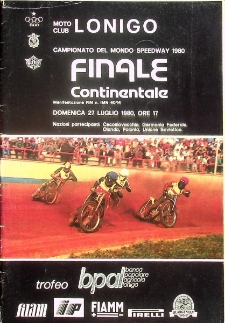 1980 lipiec 27, Lonigo : Finał Kontynentalny Indywidualnych Mistrzostw Świata na żużlu